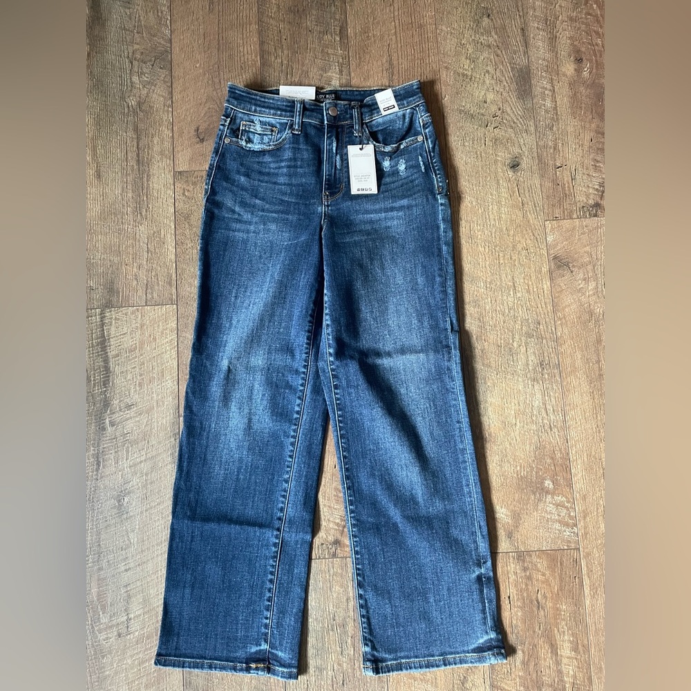 Judy Blue High Waist Wide Leg Dark Wash Jeans 3/26 NWT